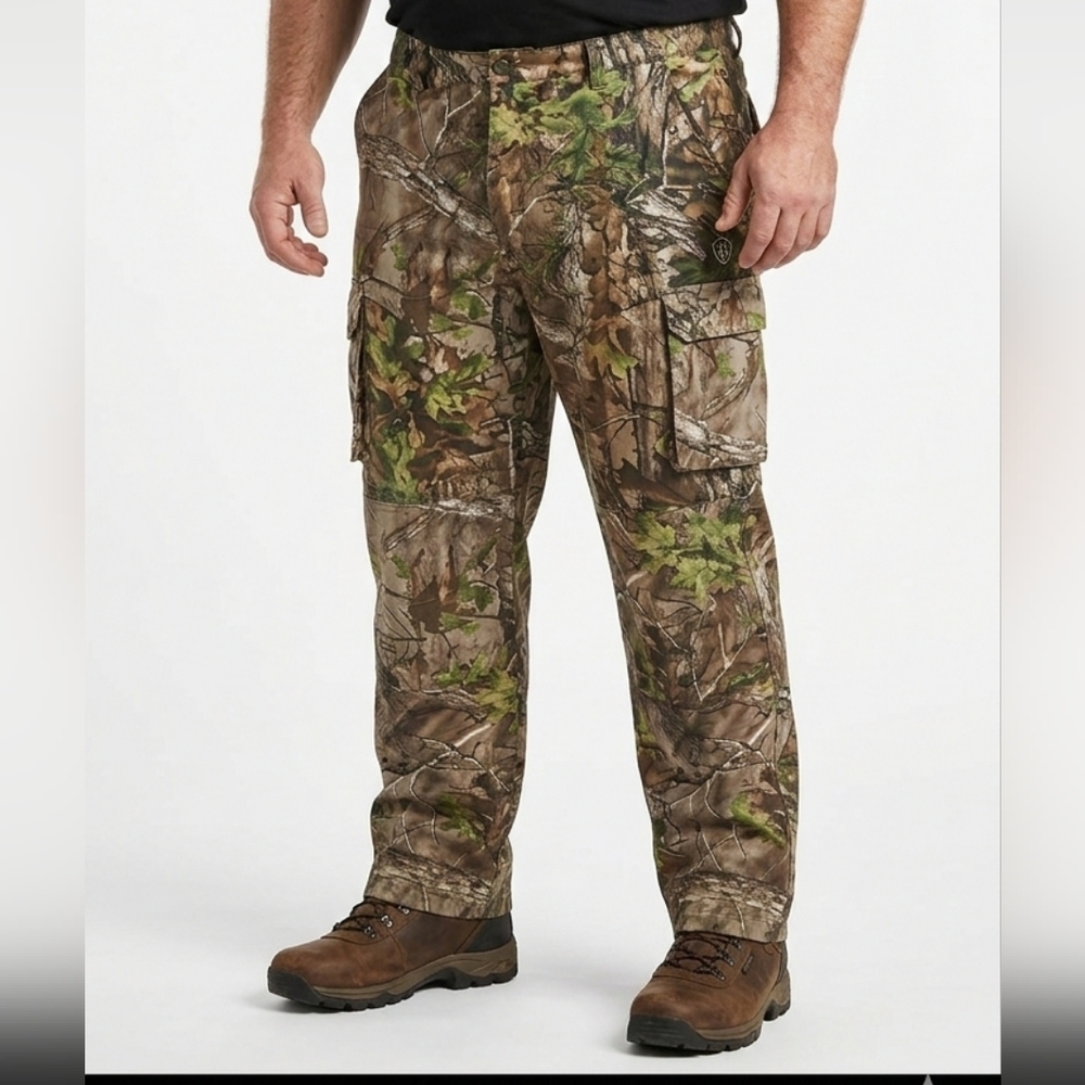 GAME WINNER Green and Brown Cargo Pants with Camouflage Pattern